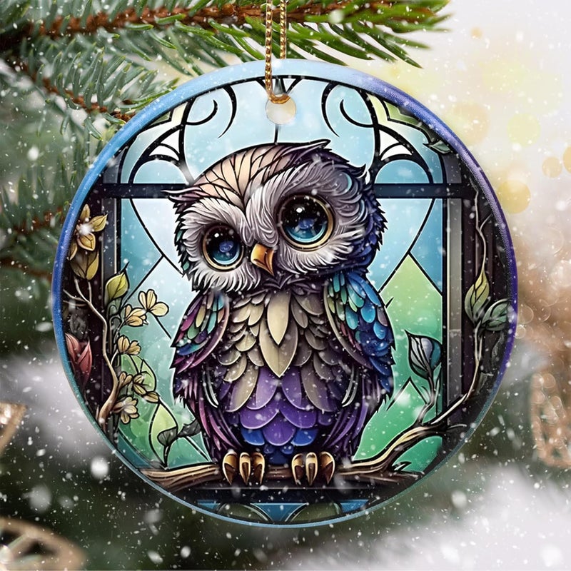 Touber Owl Christmas Ornament, Christmas Ornaments for Tree, Christmas Tree Decor, Holiday Ornament - Image 1